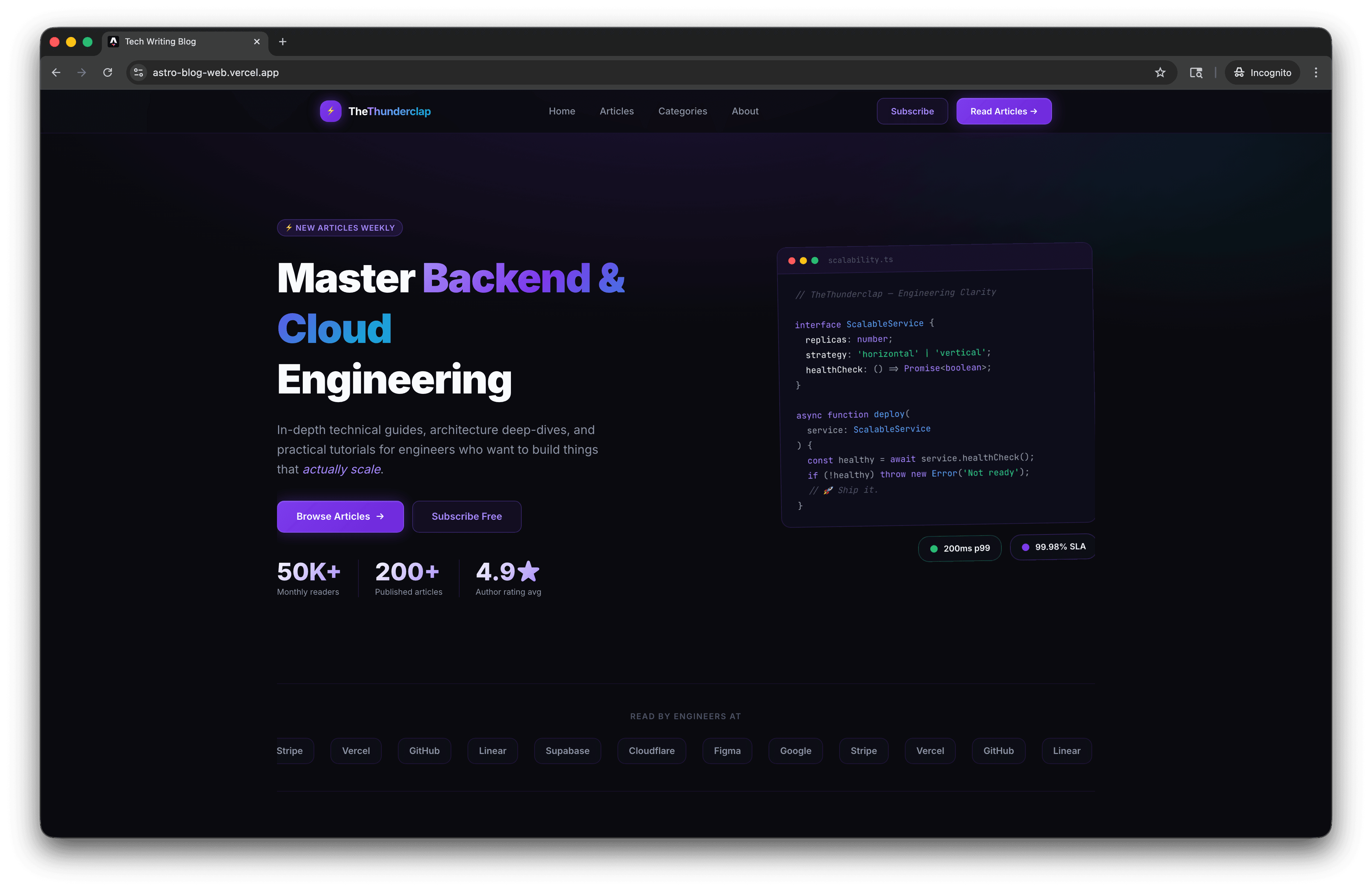 High-Performance Astro Blog preview