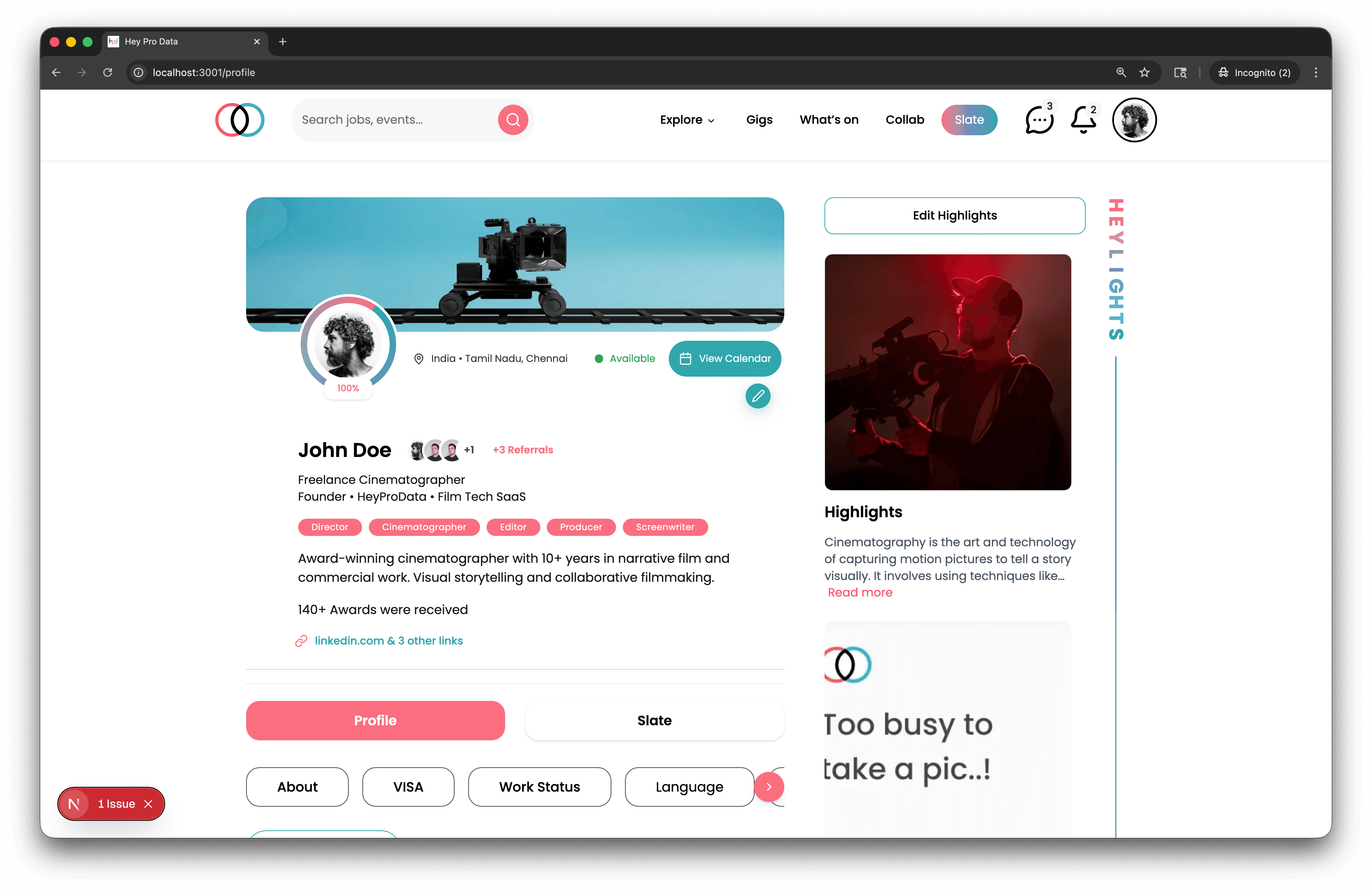 HeyProData - Professional Networking Platform preview